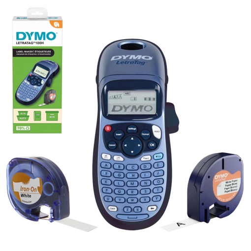 Set Etichetator DYMO LetraTag LT-100H ABC etichete haine LetraTag Iron-On si o banda hartie