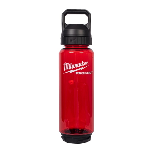 Sticlă de plastic roșie MILWAUKEE PACKOUT™ 1005 ml cu capac