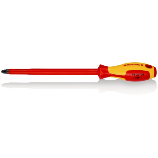 Surubelniță KNIPEX pentru șuruburi cu fantă în cruce Pozidriv® mâner izolator multicomponent, testat de VDE brunat 320 mm