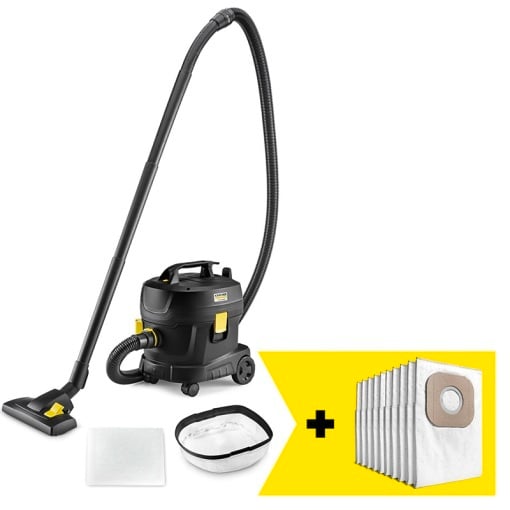 Aspirator uscat cu sac Karcher tip T 11/1 Classic Adv Re!Plast Go!Further, cadou 10 saci