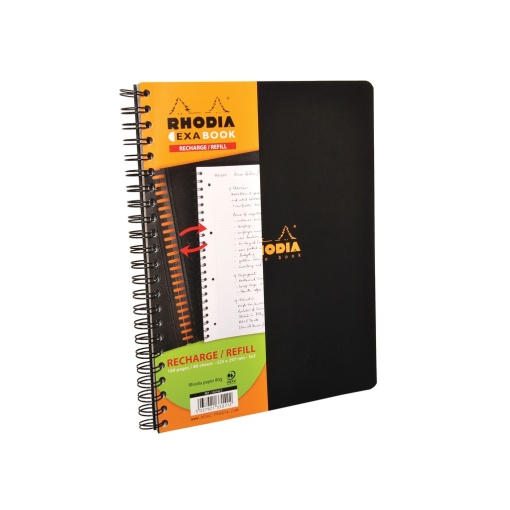 Caiet organizare A5+ spirală 80 file rezervă Rhodia Exabook