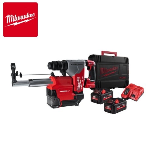 Ciocan rotopercutor SDS-Plus 26 mm cu 4 funcții și mandrină FIXTEC™ ONE-KEY™ M18 FUEL™ și soluție de extragere a prafului M18 ONEFHXDEL-552C, echipat, 2 baterii, incarcator, valiza, 2.5 jouli