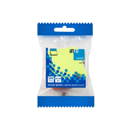 Cub notițe adezive 70 x 70 mm formă 200 file Info Notes