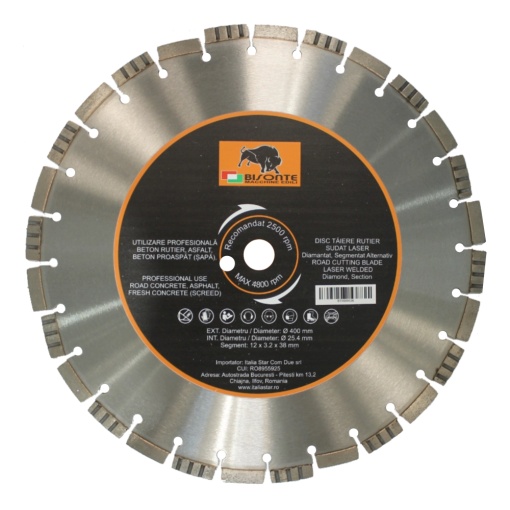 Disc Bisonte diamantat segmentat alternativ, beton rutier, asfalt si beton proaspat (sapa), Ø 500mm