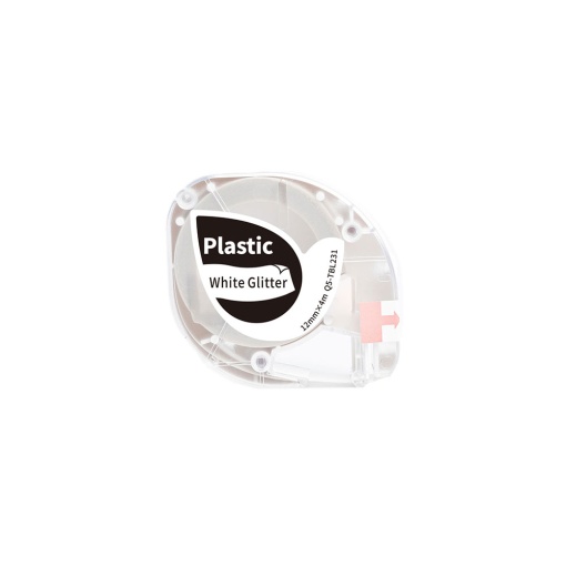 Etichete universale 12mm x 4m plastic alb cu sclipici Q5-TBL231 91221 S0721560 Compatibile Dymo Letratag