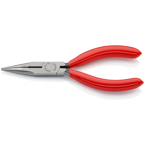 KNIPEX 25 01 140 Clește plat-rotund cu tăiș (patent cu cioc drept) acoperite cu plastic vopsit negru 140 mm