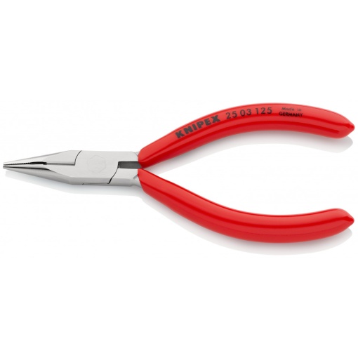 KNIPEX 25 03 125 Clește plat-rotund cu tăiș (patent cu cioc drept) acoperite cu plastic cromat 125 mm