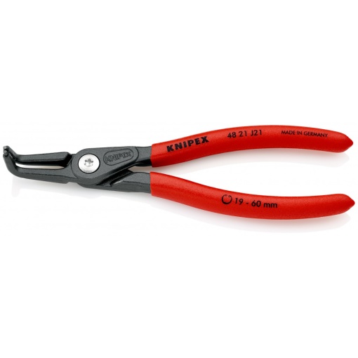 KNIPEX 48 21 J21 clește de precizie pentru inele de siguranță pentru inele interioare cu alezaje acoperit cu material plastic aderent bonderizat în culoarea gri 165 mm