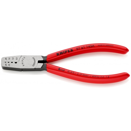 KNIPEX 97 61 145 A clește de sertizare pentru ferule acoperite cu plastic 145 mm