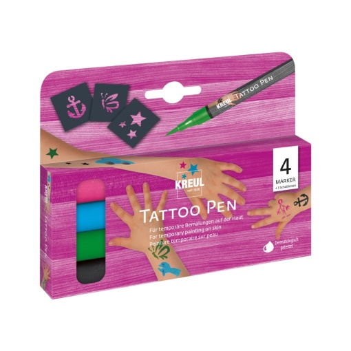 KREUL Tattoo Pen anchor, stars, butterfly Set of 4