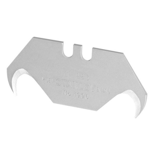 Lama trapez pentru cutter Stanley 1-11-983, 62 x 19 mm, varf tip carlig, set de 100 bucati