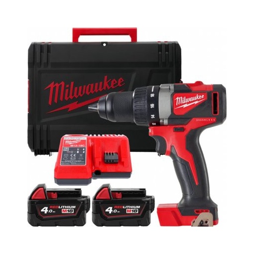 Mașină de găurit, cu motor fără perii M18™ Milwaukee M18 BLDD2-402X, alimentare cu acumulator - echipat