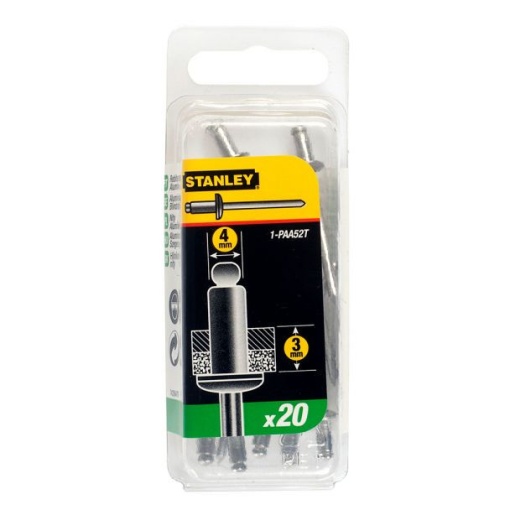 Nituri din aluminiu Stanley 1-PAA52T, 4x3 mm, pachet 20 buc