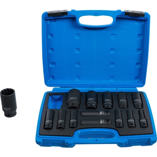 Set 14 chei de impact "GEARLOCK" 10-32 mm, antrenare 1/2"