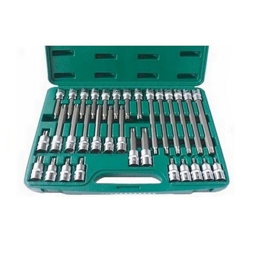 Set 32 piese cap cheie tubulara Jonnesway 1/2" Torx gaurit, T20-T70