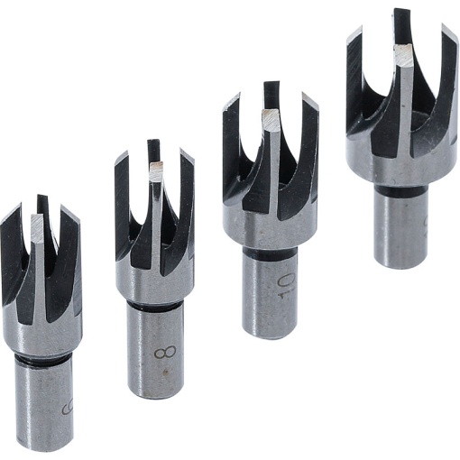 Set 4 burghie-freza BGS pentru nuturi / cepuri lemn, 6 - 13 mm