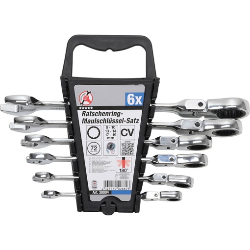 Set 6 chei combinate BGS cu clichet articulate 8 - 19 mm