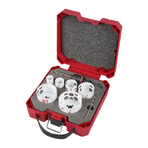 Set 9 piese, 6 carote bimetal Milwaukee Hole Dozer™ Quik Lok™ 25-76mm