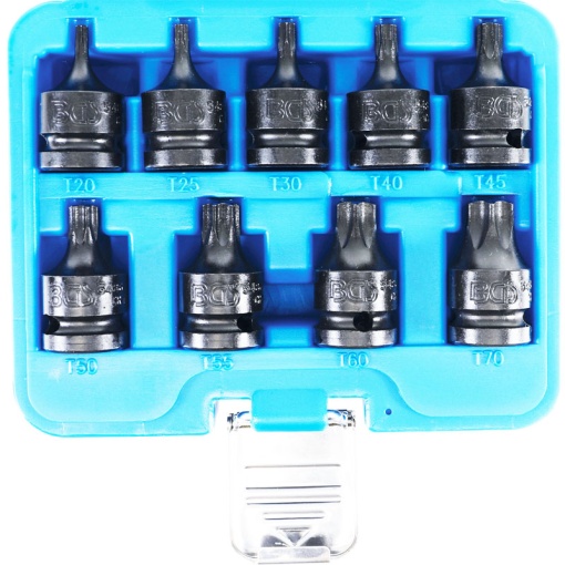 Set 9 piese BGS varfuri de impact torx, T20 - T70, 1/2"