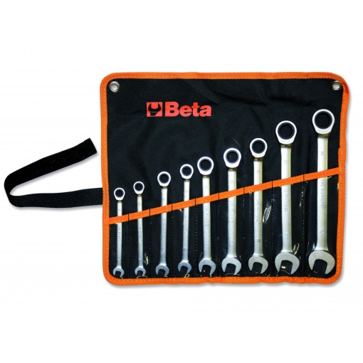Set chei combinate cu clichet, 9 piese, in suport compact 141/B9 - 8-19 mm