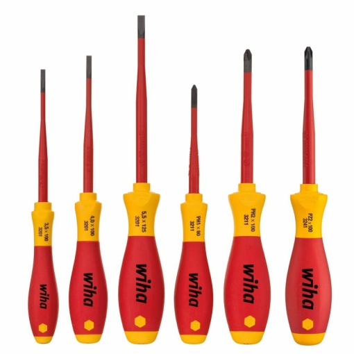 Set surubelnite izolate cu cap subțire WIHA SoftFinish slimFix VDE - drepte și PH, 6 piese