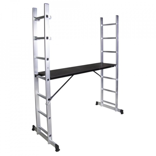 STR0507 Schela cu scara dubla aluminiu h 1.96 m, L 1.60m