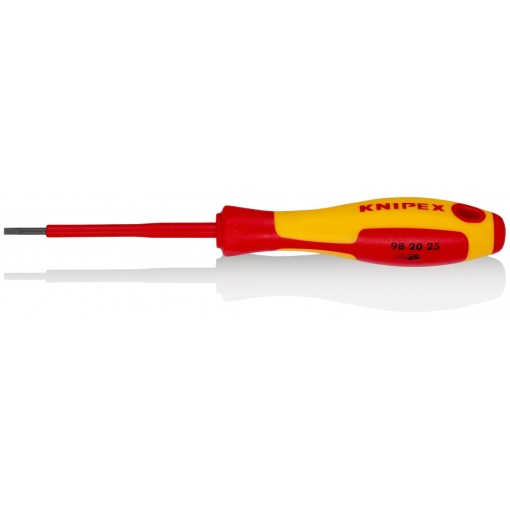 Surubelniță KNIPEX pentru șuruburi cu fantă mâner izolator multicomponent, testat de VDE brunat 177 mm