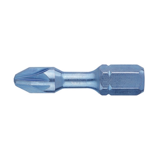 Bit hexagonal USH 1/4” de IMPACT BLUE SHOCK DIN/ISO 1173 Forma E 6,3 – profil Pozidrive PZ 3