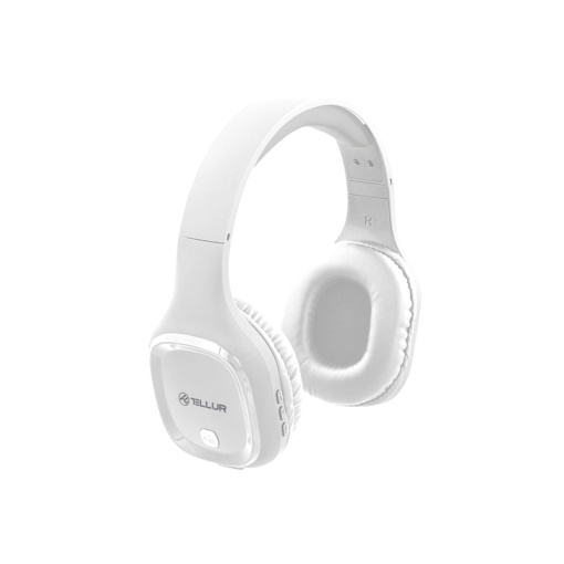 Căști Over-ear Bluetooth Tellur Pulse, Microfon, Alb