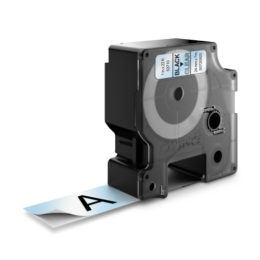 Etichete standard 24mm x 7m negru transparent DYMO LabelManager D1 S0720920 53710