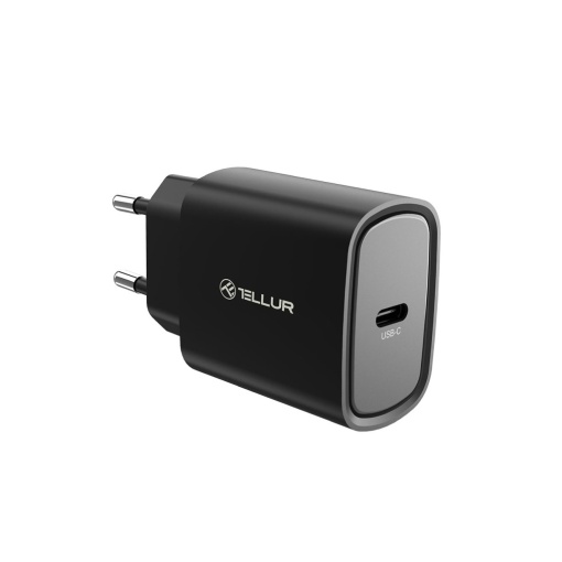 Încărcător priză ultra rapid Tellur 20W PD, USB-C, negru