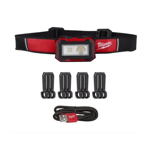 Lanternă frontală reîncărcabilă USB, 450 lumeni IR HL450 ( KIT: Integrated battery, Cablu USB, Blister)