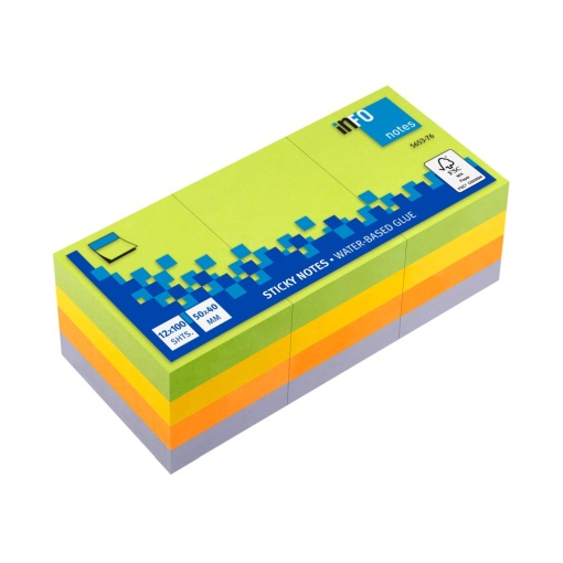 Notes adeziv Spring 12 x 40 x 50 mm Info Notes 12 x 100 file/set