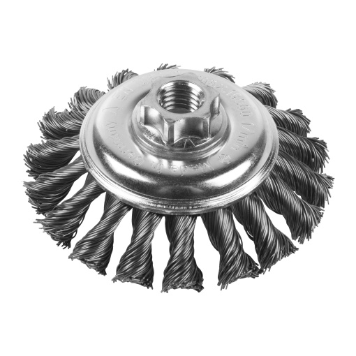 Perie conica rasucita Milwaukee M14, 100x12mm, otel, 0.5mm