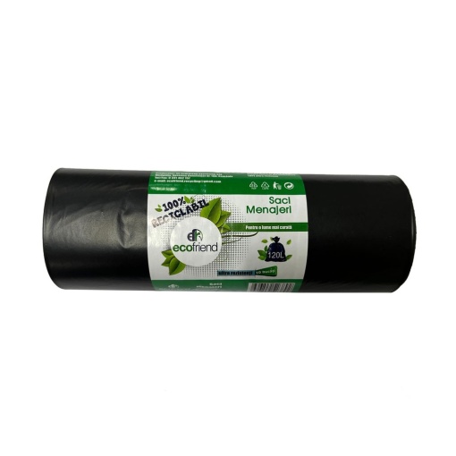 Saci menaj 120 L (70 x 110) 30 microni 10 buc/rolă LDPE