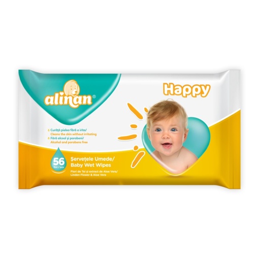 Șervețele umede bebe Alinan 56 buc/set