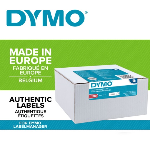 Set 10 Etichete standard 9mm x 7m negru alb DYMO LabelManager D1 S0720680 2093096 40913