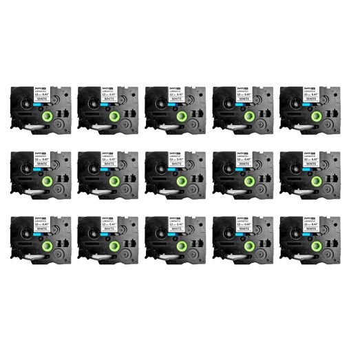 Set 15 Etichete SG compatibile Brother TZe-231 12mm x 8m negru alb Sanco Grup SG