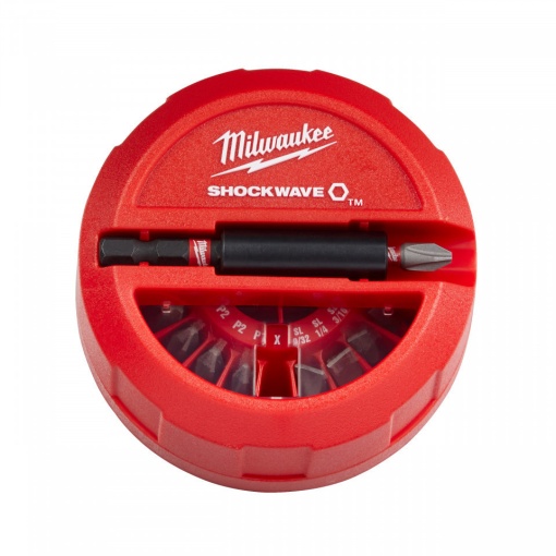 Set 15 piese Milwaukee SHOCKWAVE™ IMPACT DUTY biți înșurubare, suport magnetic