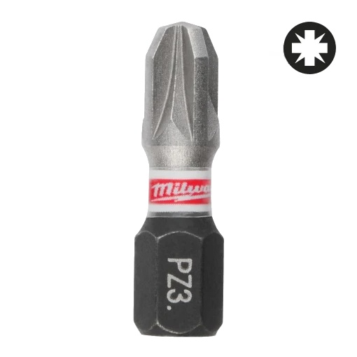 Set 3 biti de impact Milwaukee Shockwave Impact Duty™, PZ3x25mm