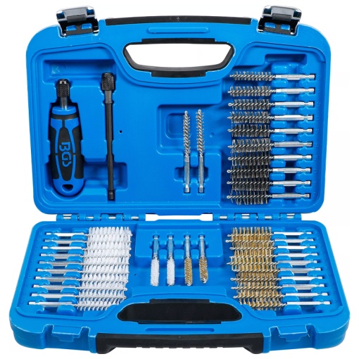 Set 36 perii rotative BGS Ø8-19mm, fir otel/alama/nylon + maner si prelungitor in cutie de plastic