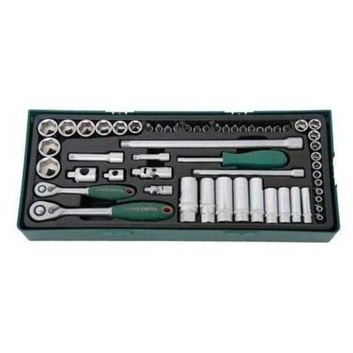Set 57 piese tubulare si accesorii 1/4" si 3/8" 4-24 mm