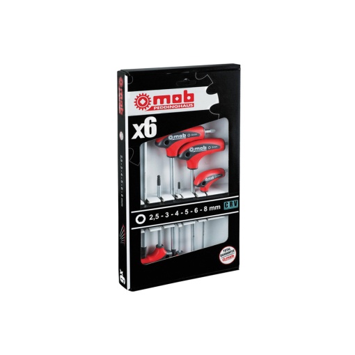 Set 6 chei hexagonale cu manet T MOB 2,5-8 mm