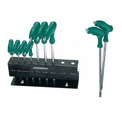 Set 9 piese imbus torx gaurit cu maner Jonnesway T10-T50