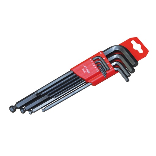 Set de 10 chei pentru locas hexagonal lungi cu cap sferic IUS 1/16''-1/2''