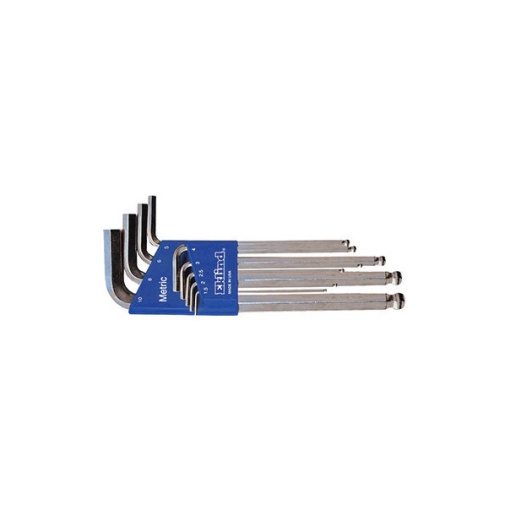 Set de 9 chei locas hexagonal lungi cu cap sferic in suport de plastic, EKLIND 1.5 - 10 mm