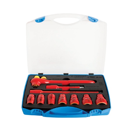 190VDE6P10 Set capete chei tubulare izolate la 1000 V in cutie de plastic 13 - 27 / 10 piese - 621646