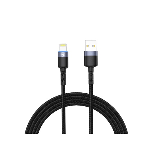 Cablu Tellur Lightning cu LED, 3A nailon, 1.2m, negru