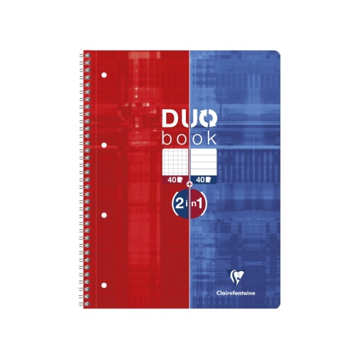 Caiet A4+ Duo, reversibil, cu spirală, 80 file, Clairefontaine