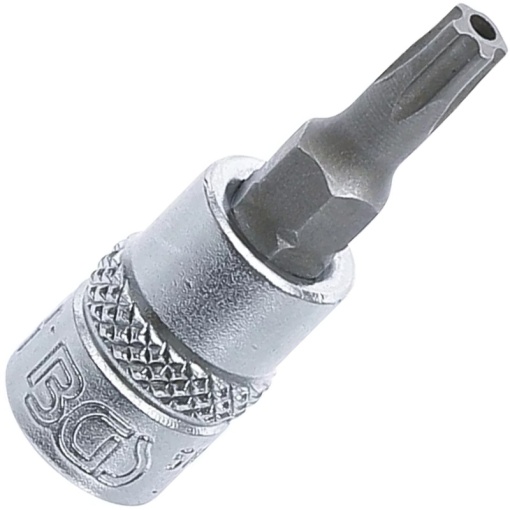 Capat cheie tubulara BGS 1/4" cu varf TorxPlus cu gaura 5 colturi, TS25